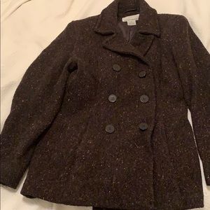Brown tweed wool coat